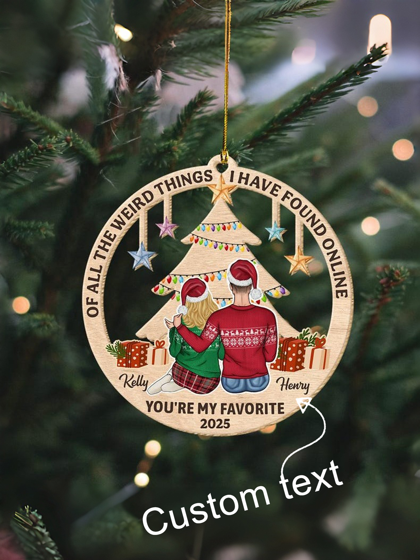 Acrylic Couple Christmas Ornaments